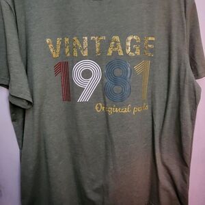 Olive Green Unisex "Vintage 1981" T-Shirt 2x/3x